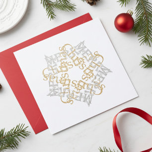 Klassische Weihnachtsstern Gold Silberkalligrafie 