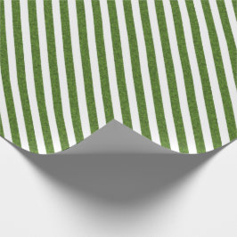 Klassische Weihnachtsstreifen in Grün und Weiß Geschenkpapier