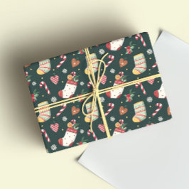 Klassische Weihnachtsstrumpf-Verpackungspapiere Geschenkpapier