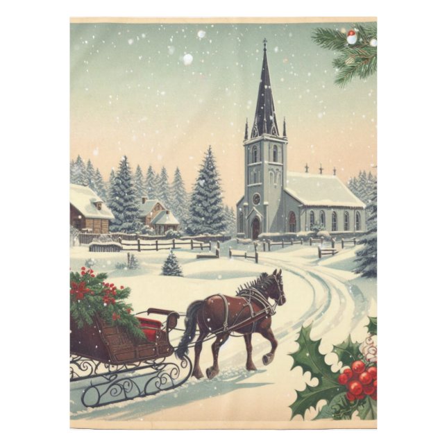 Klassische Weihnachtsszene Tischdecke (Vorderseite)