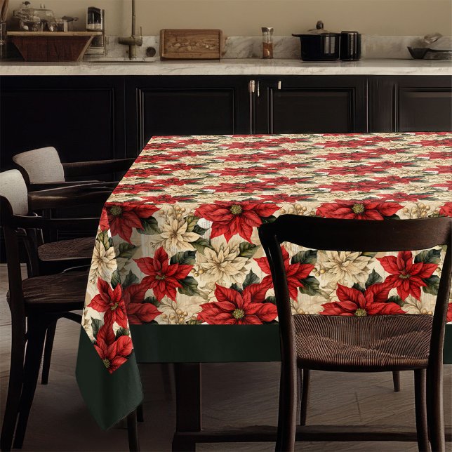 Klassische Weihnachtstischdecke mit rustikalem Blu Tischdecke (Classic Holiday Tablecloth Rustic Floral Design)