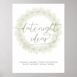 Klassische weiße Blume Brautparty Poster