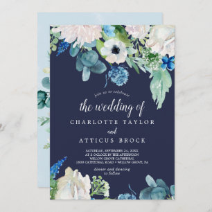 Klassische weiße Blume   Hochzeit von Einladung