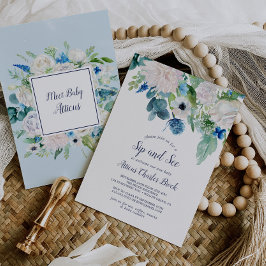 Klassische weiße Blume Sip and See Einladung