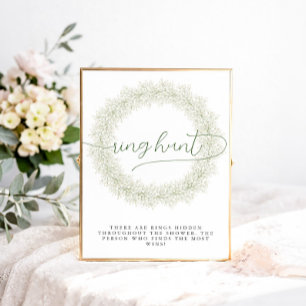 Klassische weiße Blumen Brautparty Ringjagd Poster