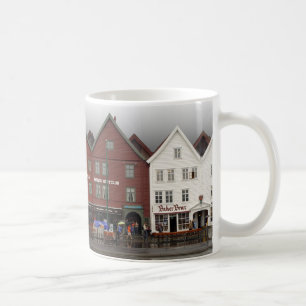 Klassische weiße Tasse - Bergen, Norwegen