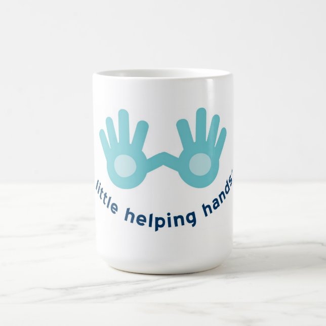 Klassische weiße Tasse mit Lächeln-Logo (Mittel)