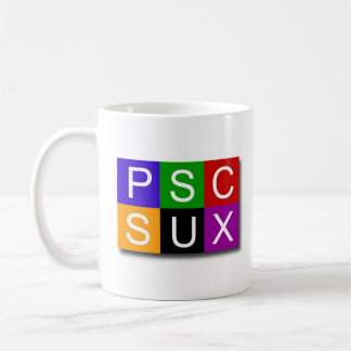 Klassische weiße Tasse PSC SUX