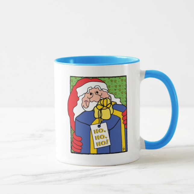 Klassische weiße Tasse Santa Claus "Ho, Ho, Ho" (Rechts)