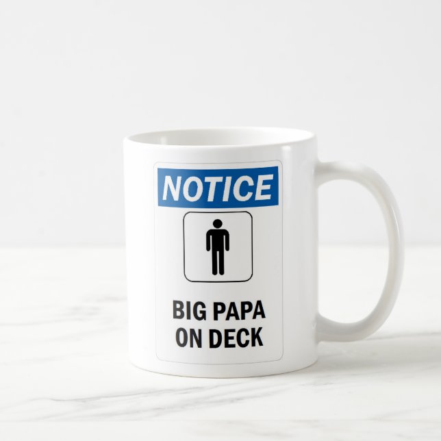 Klassische weiße Tassen-großer Papa auf Plattform Kaffeetasse (Rechts)