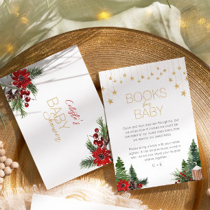 Klassische weiße Weihnachts-Babyshower-Bücher für  Begleitkarte
