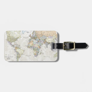 Klassische Weltkarte Gepäckanhänger