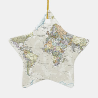Klassische Weltkarte Keramik Ornament