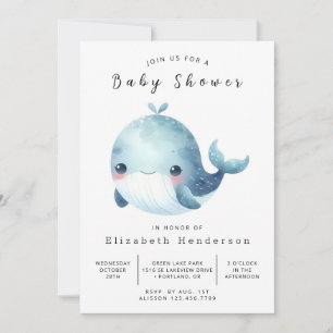 Klassische Whale-Baby-Dusche Einladung