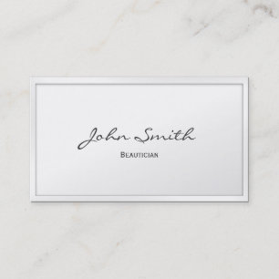 Klassische White Border Beautician Business Card Visitenkarte