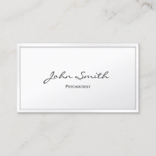 Klassische White Border Psychiatrist Business Card Visitenkarte