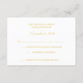 Klassische White & Gold UAWG RSVP Karte