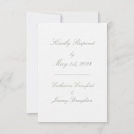 Klassische White Linen Hochzeitsschrift in UAWG RSVP Karte