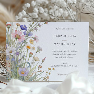 Klassische Wildblumen Elegante Pastel Hochzeit Ein Einladung