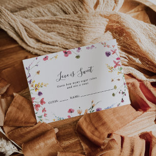 Klassische wilde bunte Blumen-Rat-mal-wie-viele-Ka Postkarte