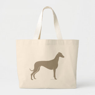 Klassische Windhund-Silhouette Jumbo Stoffbeutel