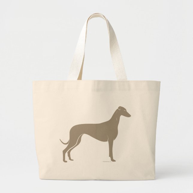 Klassische Windhund-Silhouette Jumbo Stoffbeutel (Vorne)