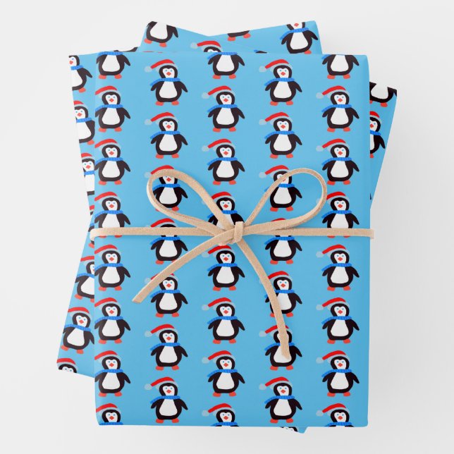 Klassische Winterpinguine Geschenkpapier Set (Beispiel)
