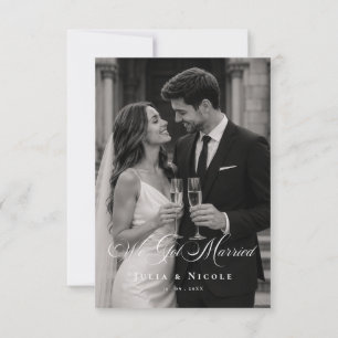 Klassische Wir haben geheiratet Foto-Hochzeitsankü Einladung