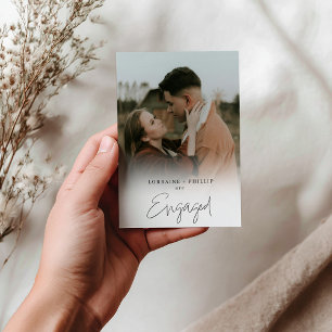 Klassische „Wir sind verlobt“-Fotoeinladung mit we Einladung