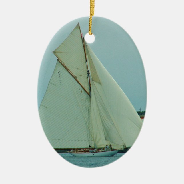 Klassische Yacht Mariquita Keramik Ornament (Vorne)