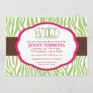 Klassische Zebra Print Baby Shower Einladungen
