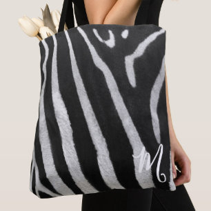 Klassische Zebradruck-Tasche mit Monogramm