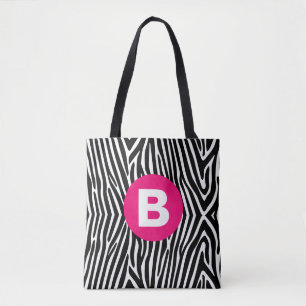 Klassische Zebrastreifen in hellrosa Monogramm