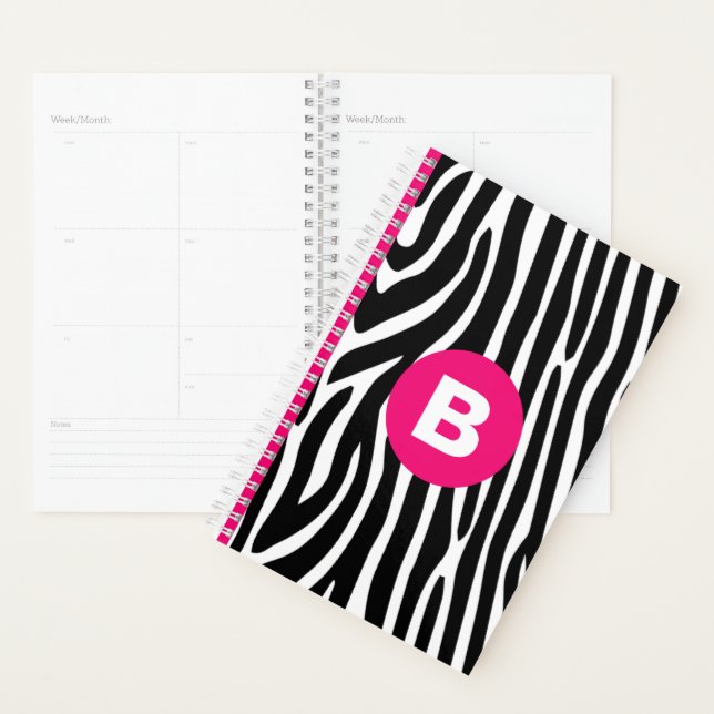 Klassische Zebrastreifen in hellrosa Monogramm Planer (Anzeige)