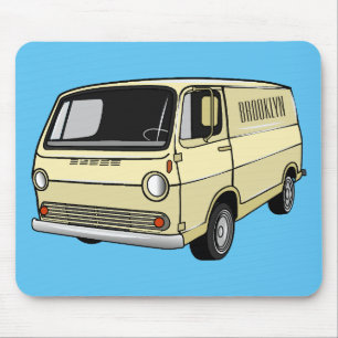 Klassische Zeichentrickillustration eines Vans Mousepad