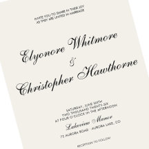 Klassische zeitlose Elfenbein-Kalligrafie-Hochzeit