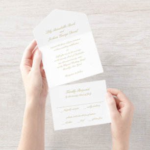 Klassische zeitlose Hochzeit All-in-One-Einladung