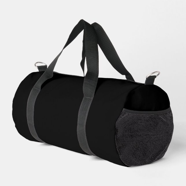 Klassische zeitlose Schwarz-Solid-Farbe Duffle Bag (Rechte Ecke)