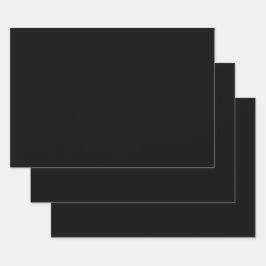 Klassische zeitlose Schwarz-Solid-Farbe Geschenkpapier Set