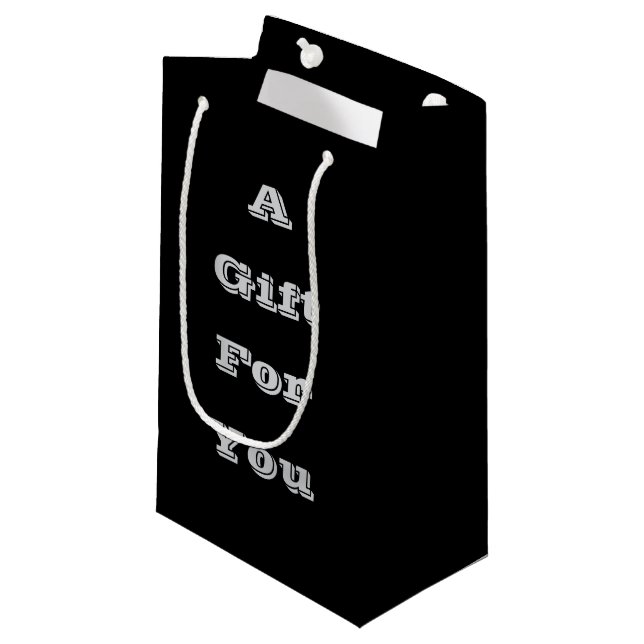 Klassische zeitlose Schwarz-Solid-Farbe Kleine Geschenktüte (Vorderseite Schrägansicht)