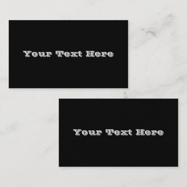 Klassische zeitlose Schwarz-Solid-Farbe Visitenkarte (Vorne/Hinten)