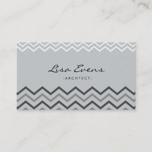 Klassische Zickzack Muster Gray Business Card Visitenkarte