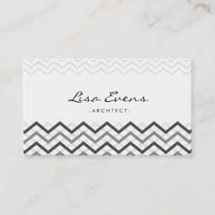 Klassische Zickzack Muster Gray Business Card Visitenkarte