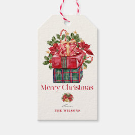 Klassische Zusammenstellung Weihnachtsfeiertage Geschenkanhänger