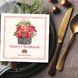 Klassische Zusammenstellung Weihnachtsfeiertage Serviette