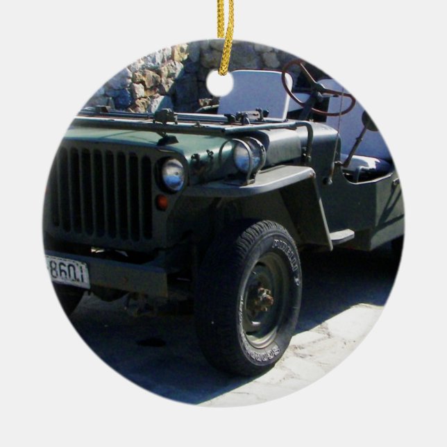 Klassischen Willys Jeep Keramik Ornament (Vorne)