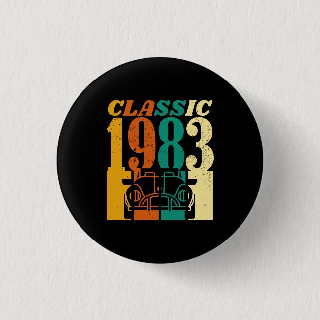 Klassischer 43. Geburtstag 1983 Button (Vorderseite)