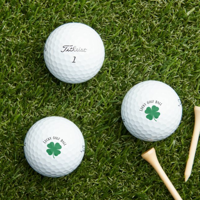 Klassischer 4-Leaf Clover 'Lucky Golf Ball' Spaß Golfball (Insitu Gras)