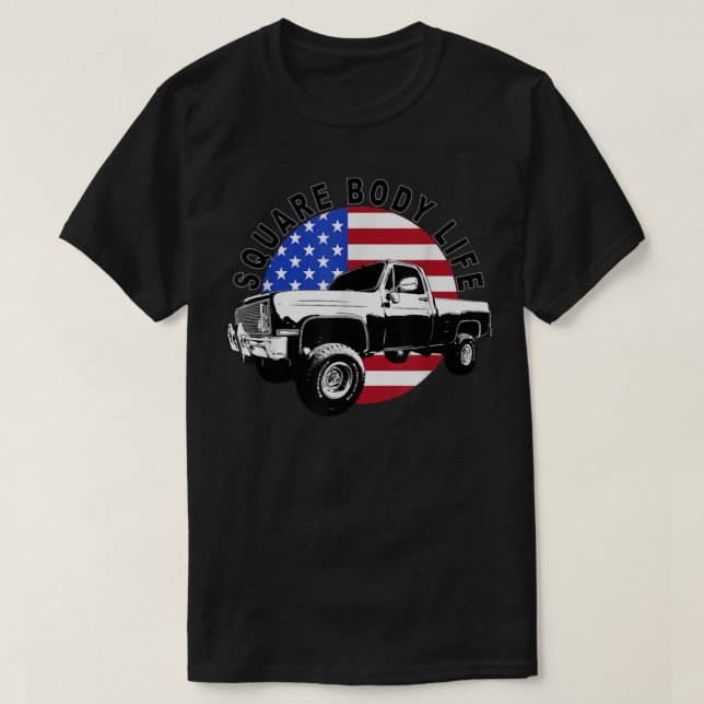 Klassischer 4X4-Quadrat-Lkw  T-Shirt (Design vorne)