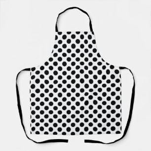 Klassischer 50er Rockabilly Schwarz-Weiß-Punkt Schürze